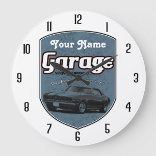 Personalised Garage Sign with Camaro Large Clock