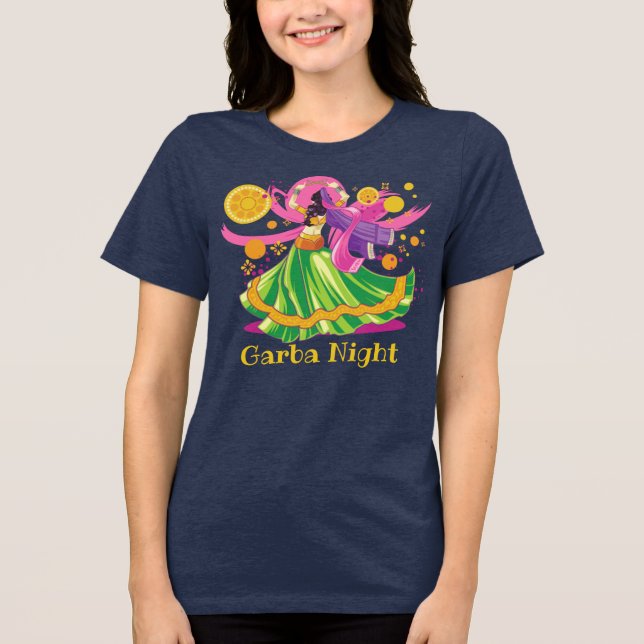 Personalised Garba Night Dancer Tri-Blend Shirt (Front)