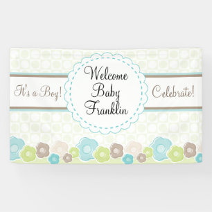Personalised Garden Boys Baby Shower Banner