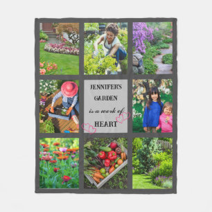 Personalised Garden Photo Text Gardening Lover Fleece Blanket
