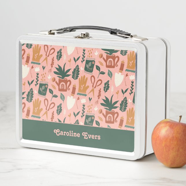 Personalised Gardener Gift Metal Lunch Box (In Situ)