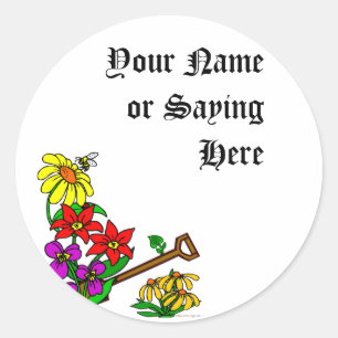 Personalised Gardener Saying Classic Round Sticker
