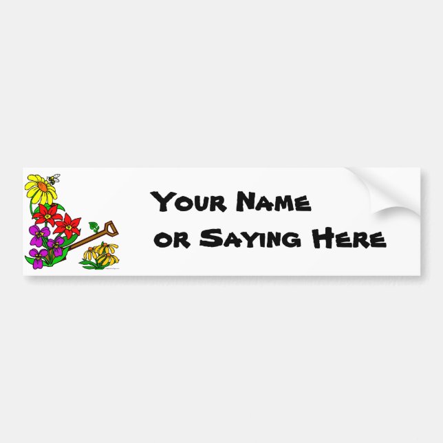 Personalised Gardener Saying Floral Sticker (Front)
