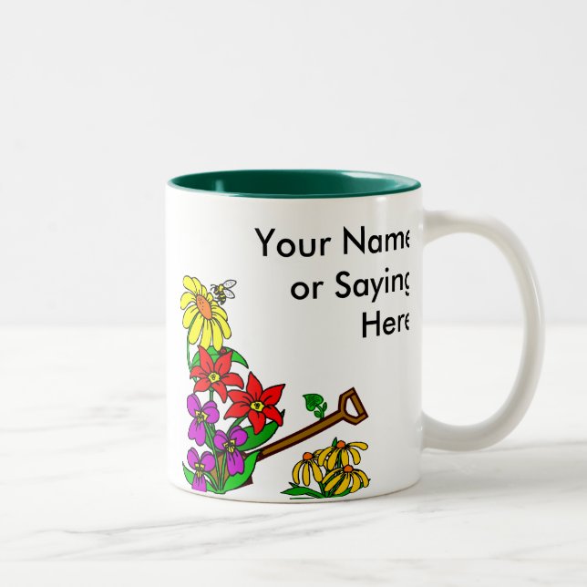 Personalised Gardener Saying Two-Tone Coffee Mug (Right)