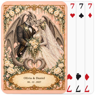 Personalised Gargoyle Bride & Groom Wedding Favour Playing Cards