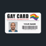 Personalised Gay Card Funny Gift Joke Gay Identity<br><div class="desc">Personalised Gay Card Premium Membership Gift Identity</div>