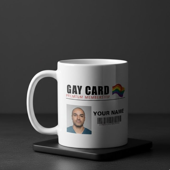 Personalised Gay Card Premium Membership Identity  Coffee Mug (Creator Uploaded)