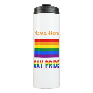 Personalised Gay Pride Flag Thermal Tumbler