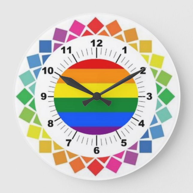 Personalised Gay Pride LGBTQ Wall Clock (Front)