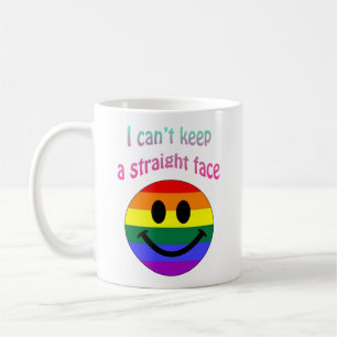 Personalised Gay Pride Straight Face Gift Coffee Mug