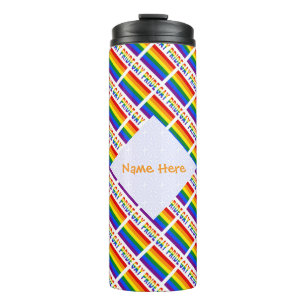 Personalised Gay Pride Tiled Flag Thermal Tumbler