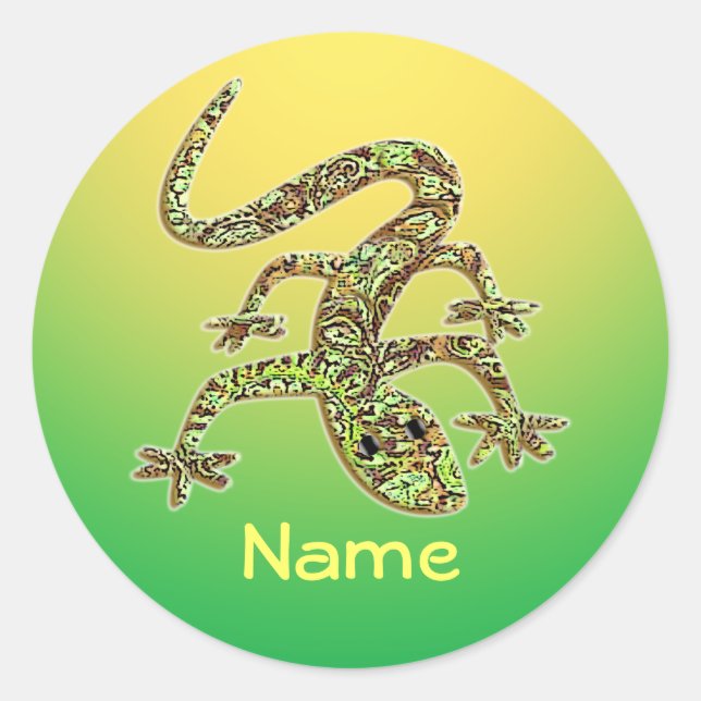 Personalised Gecko / Salamander / Lizard Stickers  (Front)