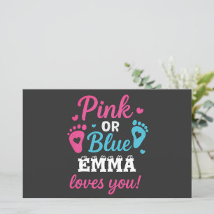 Personalised Gender Reveal Pink or Blue Baby Showe