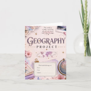 Personalised Geography Project inivtation Vintage  Invitation