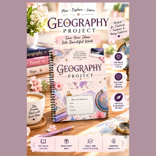 Personalised Geography Project Notebook Vintage