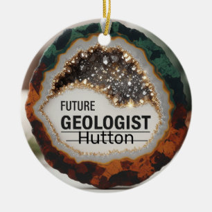 Personalised geologist  ceramic ornament
