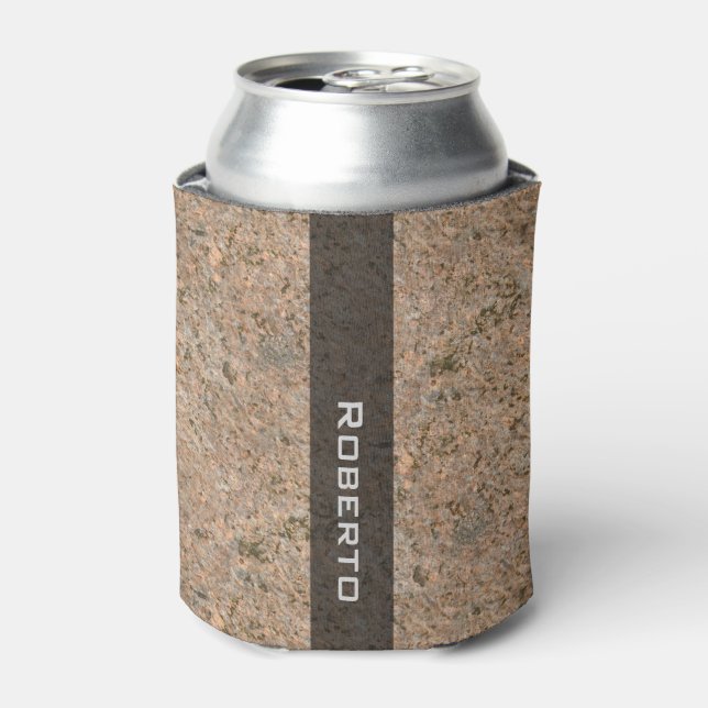 Personalised Geology Rock Texture with Name Can Cooler (Can Front)