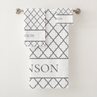 Personalised Geometric  Bathroom Towel Set