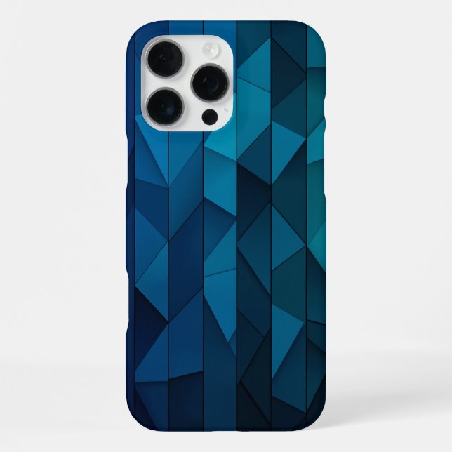 Personalised Geometric Blue and Teal Pattern iPhone Case (Back)