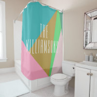 Personalised Geometric Colour Block Pink Teal Gree