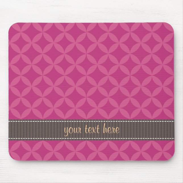 Personalised Geometric Diamonds Pink Flambé Mouse Pad (Front)