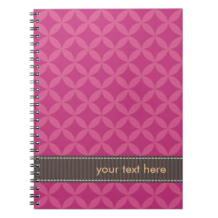 Personalised Geometric Diamonds Pink Flambé Notebook