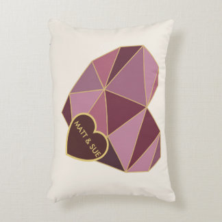 Personalised Geometric Heart Throw Pillow