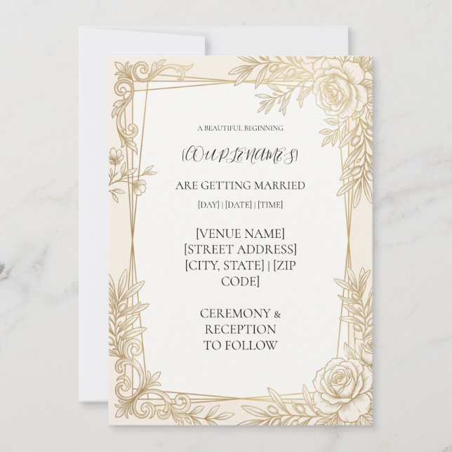 Personalised Geometric Wedding Invitation (Front)