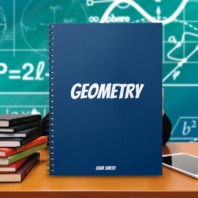Personalised Geometry Simple Royal Blue Notebook (Deep Blue Math Notebook: Elevate Learning with Style and Structured Organization.)
