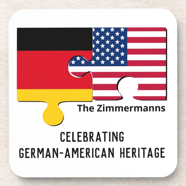 Personalised GERMAN AMERICAN Coaster (Front)