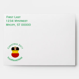 Personalised German Angel Christmas Flag Envelope