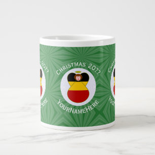 Personalised German Angel Christmas Flag Large Coffee Mug