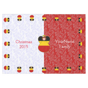 Personalised German Angel Red Hair Dressed in Flag Tablecloth