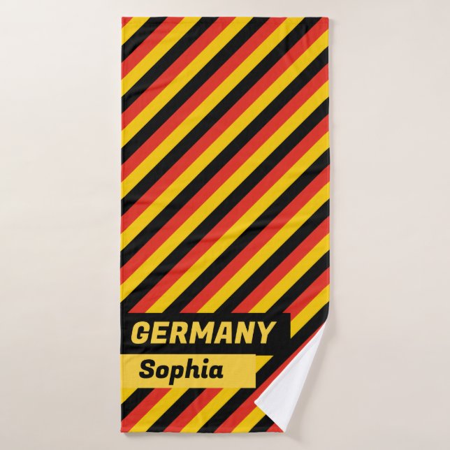 Personalised German Flag Bath Towel Set (Bath Towel)