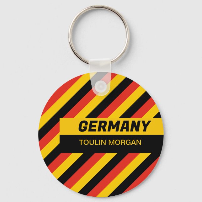 Personalised  German Flag Key Ring (Front)