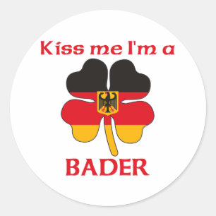 Personalised German Kiss Me I'm Bader Classic Round Sticker