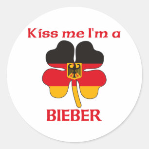 Personalised German Kiss Me I'm Bieber Classic Round Sticker