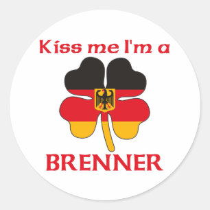 Personalised German Kiss Me I'm Brenner Classic Round Sticker
