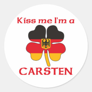 Personalised German Kiss Me I'm Carsten Classic Round Sticker