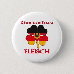 Personalised German Kiss Me I'm Fleisch 6 Cm Round Badge