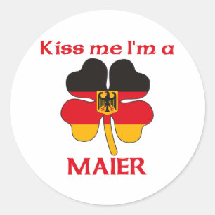 Personalised German Kiss Me I'm Maier Classic Round Sticker