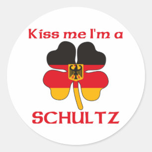 Personalised German Kiss Me I'm Schultz Classic Round Sticker
