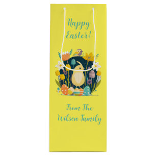 🌸 Personalised German Oster Pattern 🐣 Wine Gift Bag