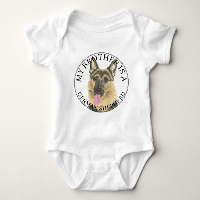 Personalised German Shepherd Baby Bodysuit (Front)