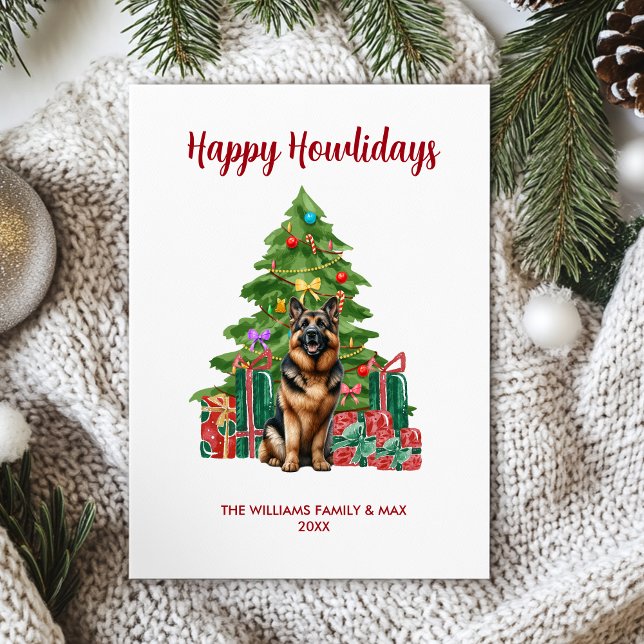 Personalised German Shepherd Dog Family Christmas Holiday Card (Creator Uploaded)