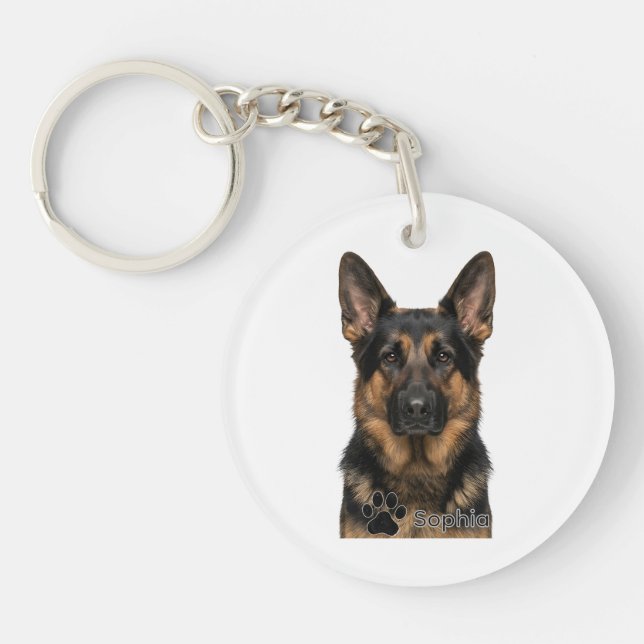 Personalised German Shepherd Dog Keychains (Front)
