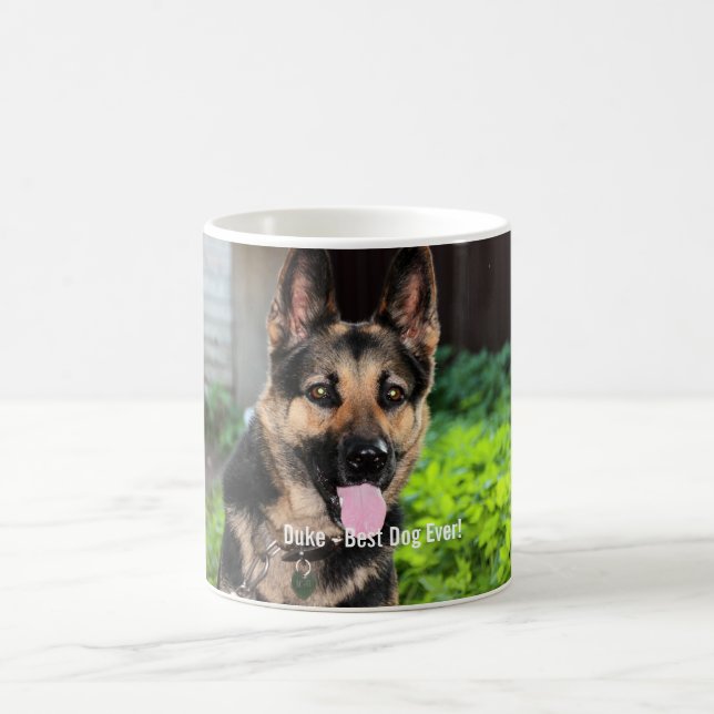 Personalised German Shepherd Dog Photo, Dog Name Coffee Mug (Center)