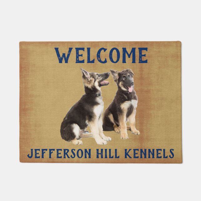 Personalised German Shepherd Puppies Doormat (Front)