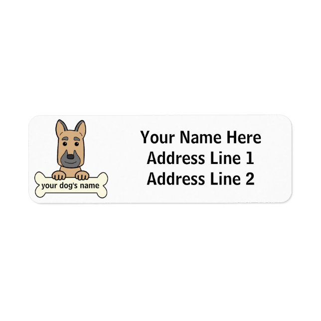 Personalised German Shepherd Return Address Label (Front)