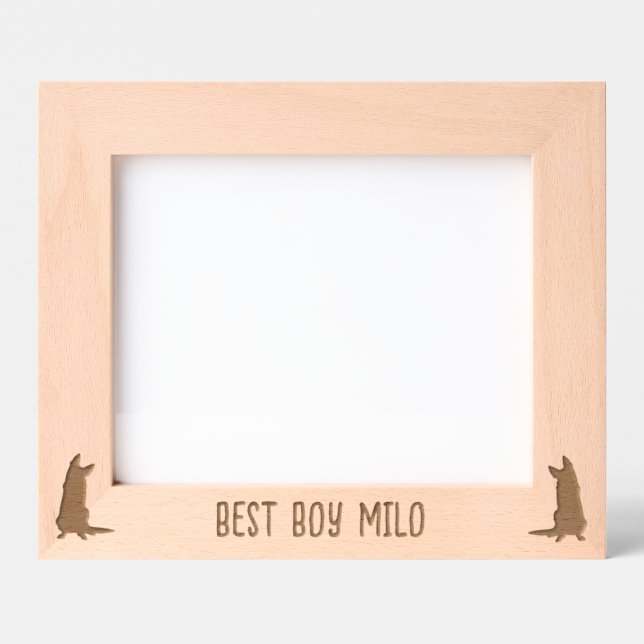 Personalised German Shepherd Silhouette Engraved P Etched Frames (Front)